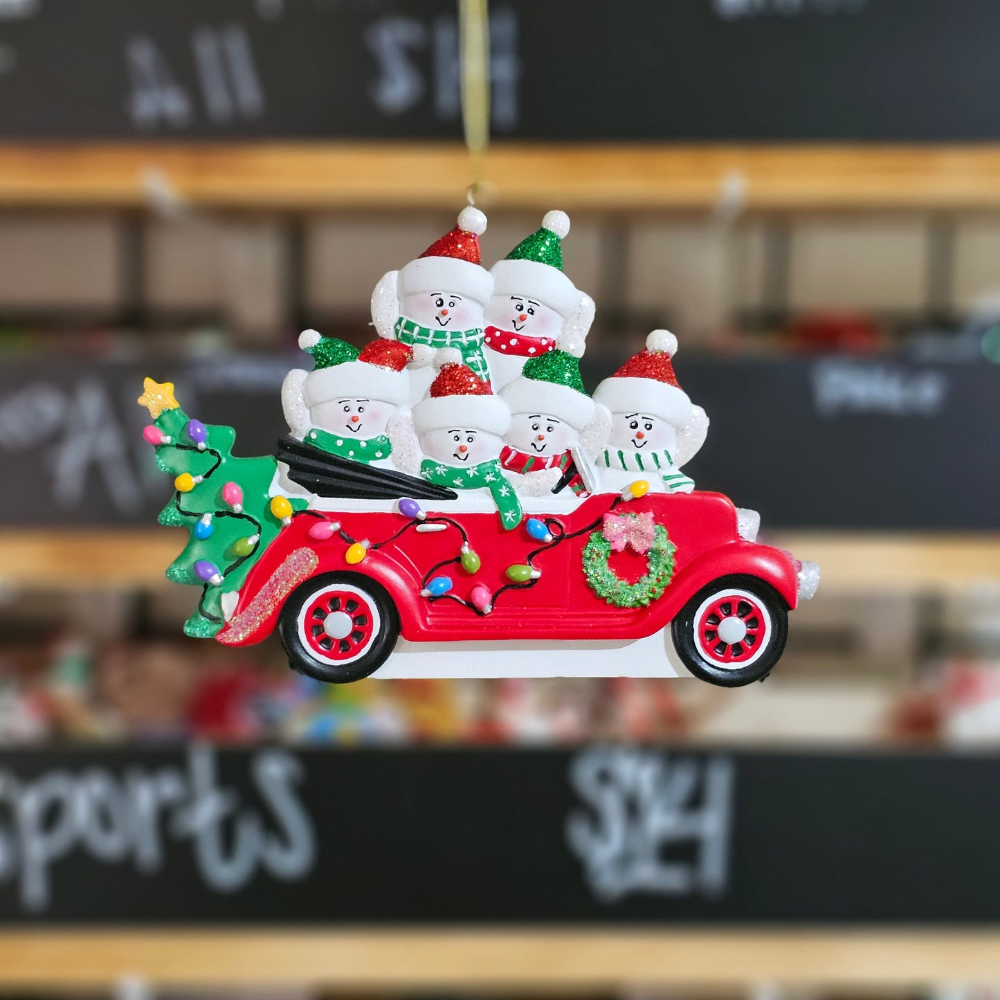 Red Car Family Ornament