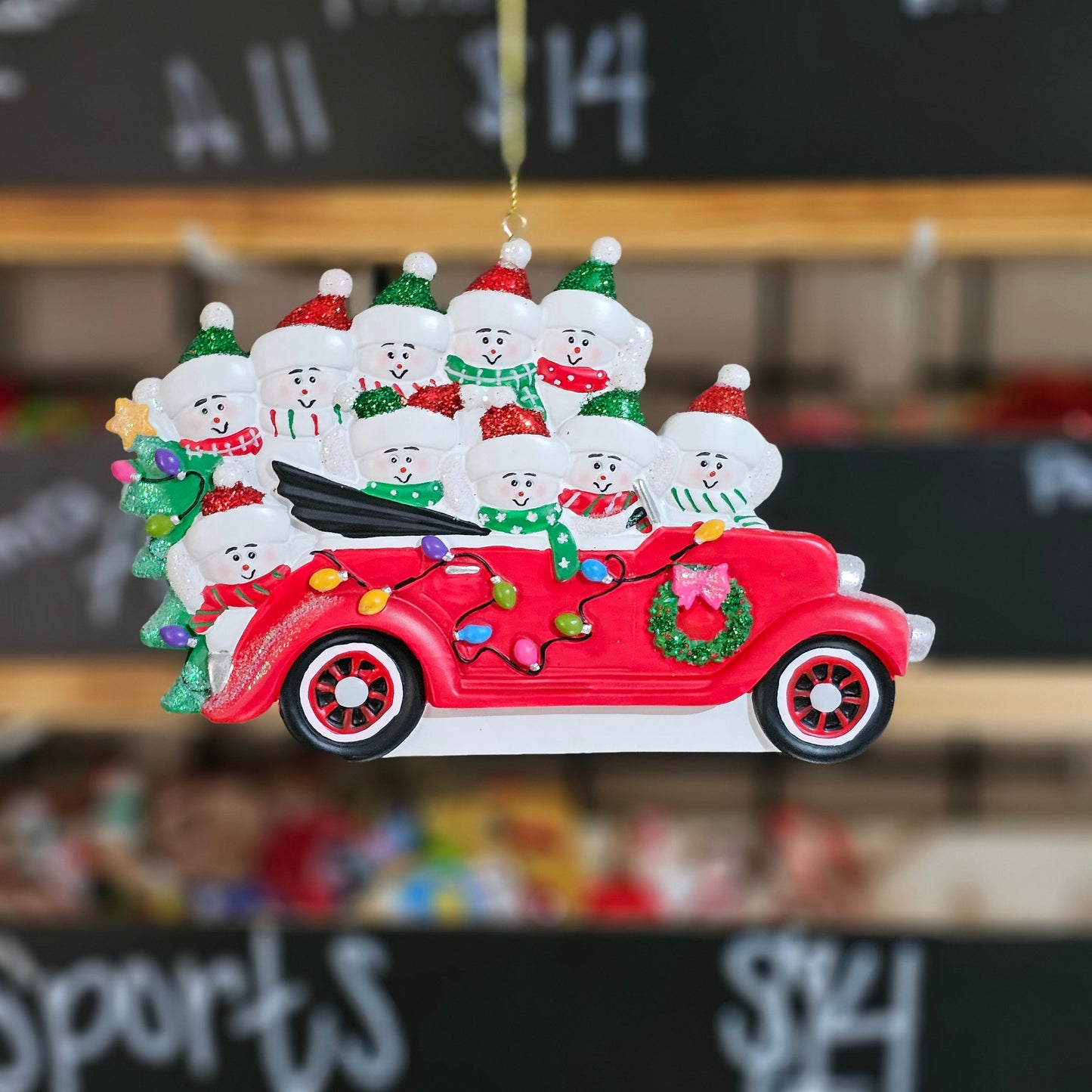 Red Car Family Ornament