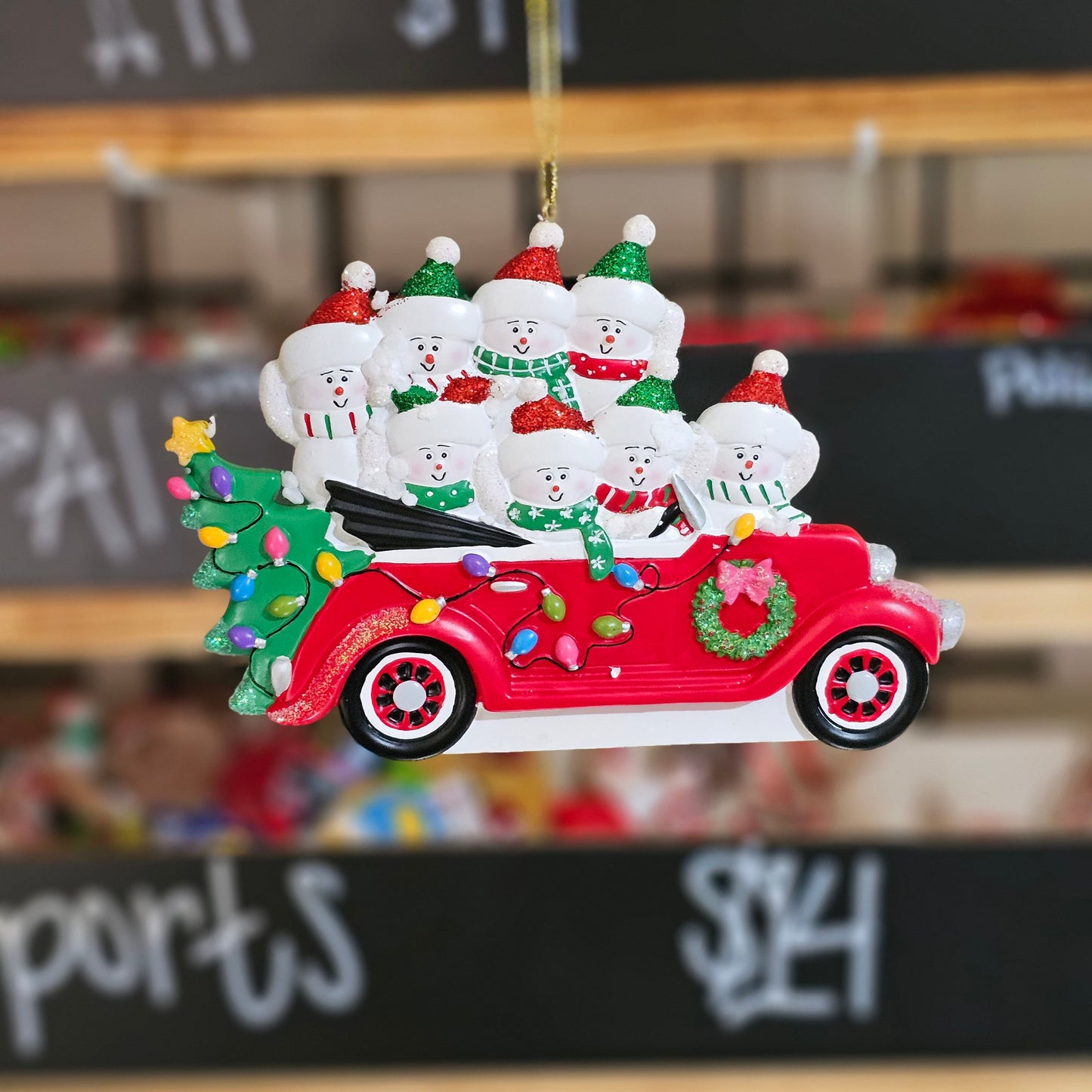 Red Car Family Ornament