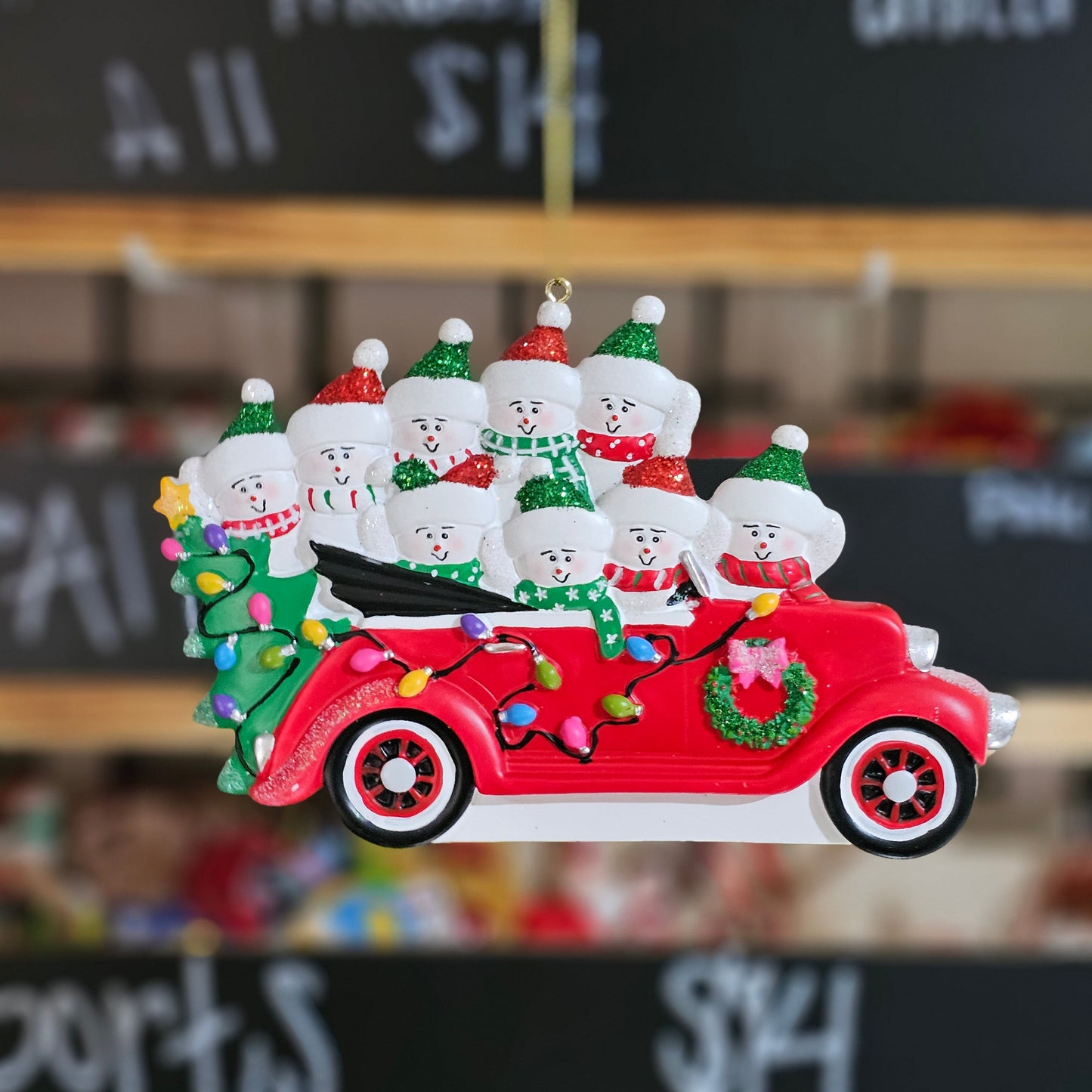 Red Car Family Ornament