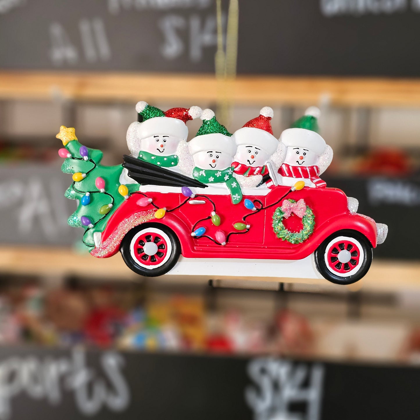 Red Car Family Ornament