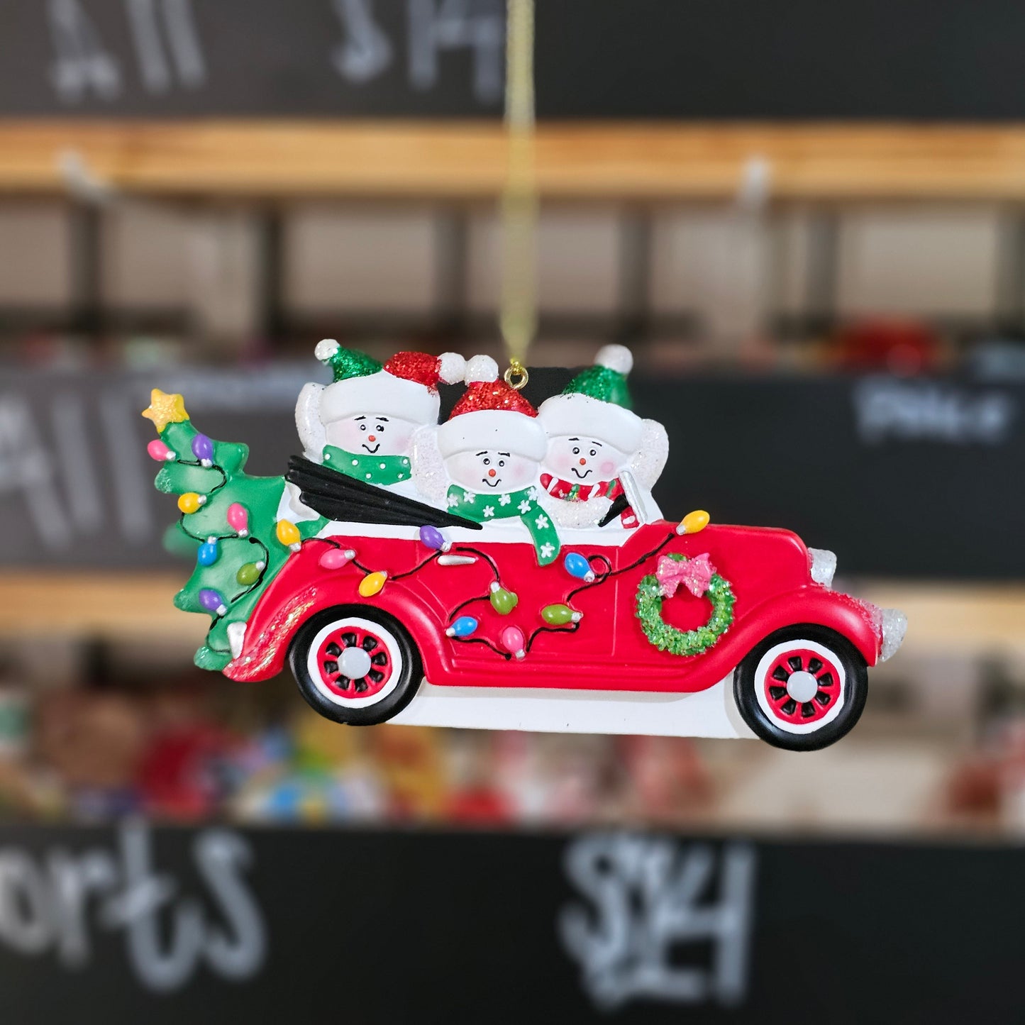 Red Car Family Ornament