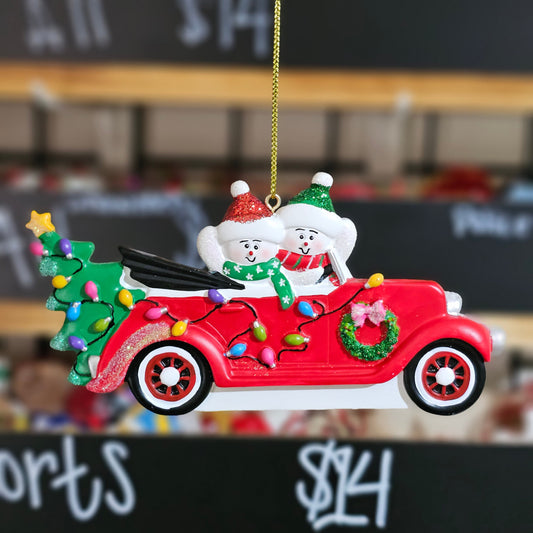 Red Car Family Ornament