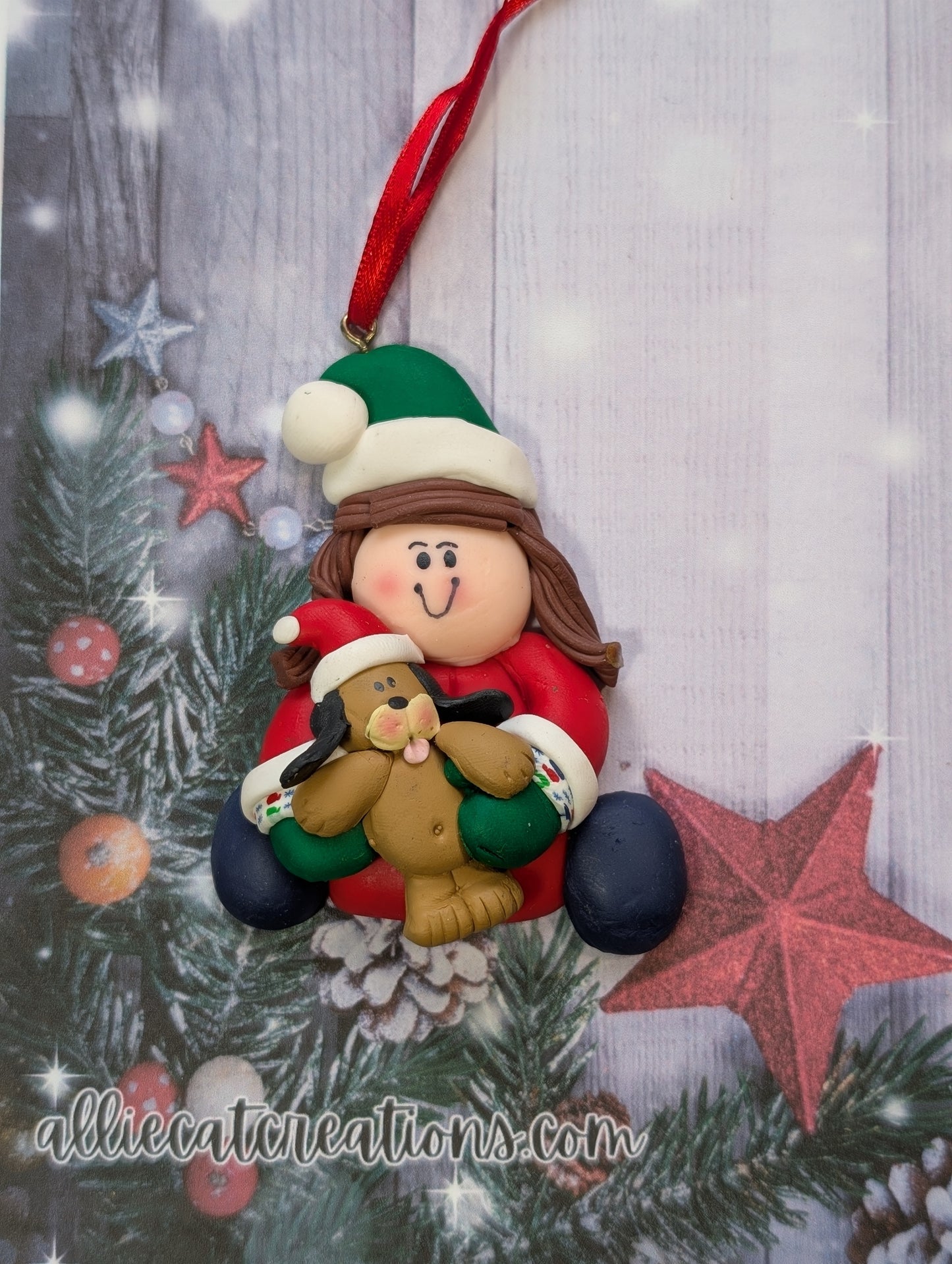 Kid with Dog Ornament