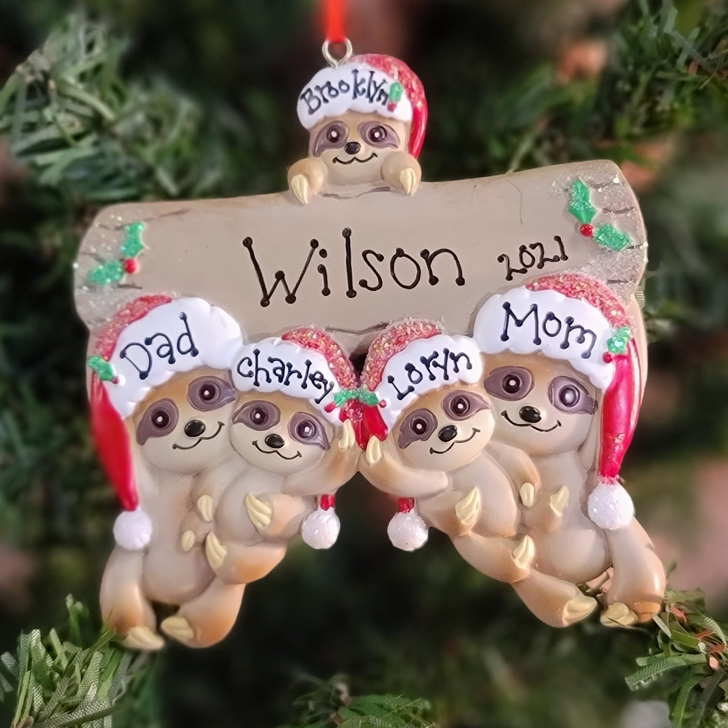 Sloth Family Ornament