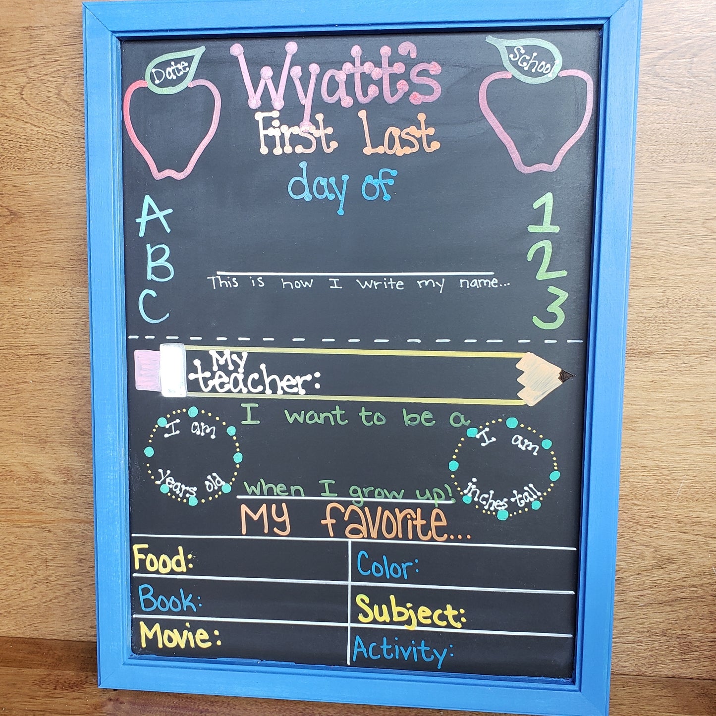 First/Last Day of School Chalkboard