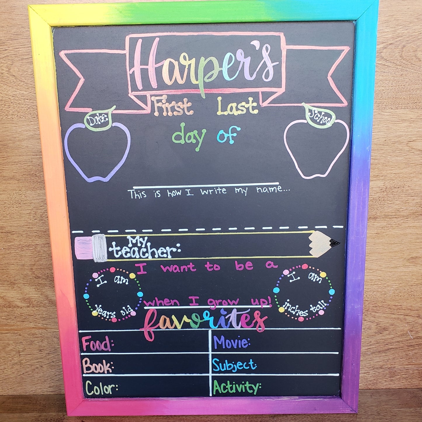 First/Last Day of School Chalkboard