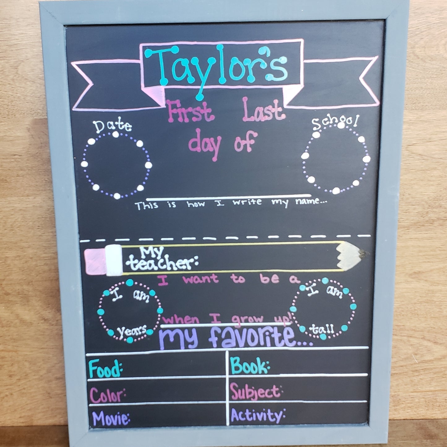 First/Last Day of School Chalkboard