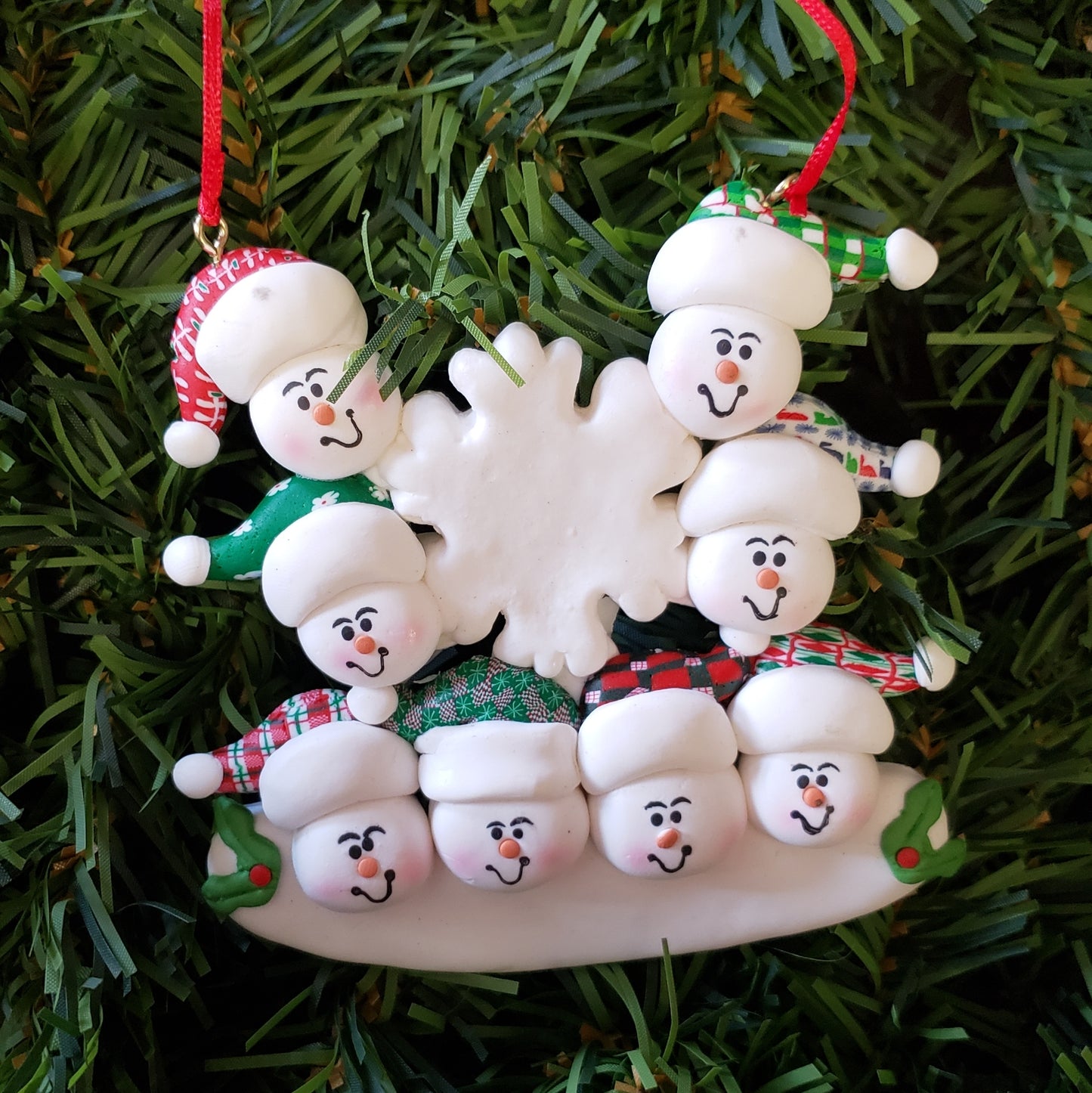 Snowman Heads Family Ornament