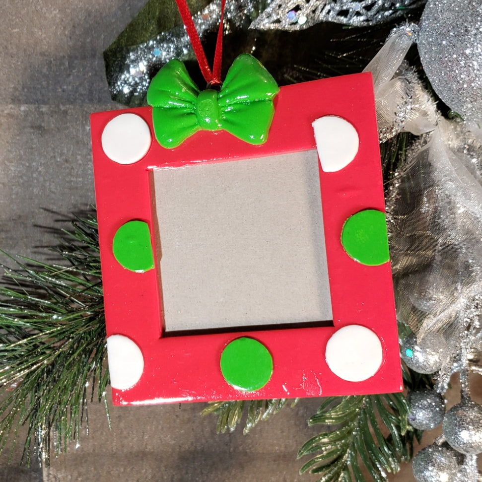 Polka dot Frame Personalized Ornament