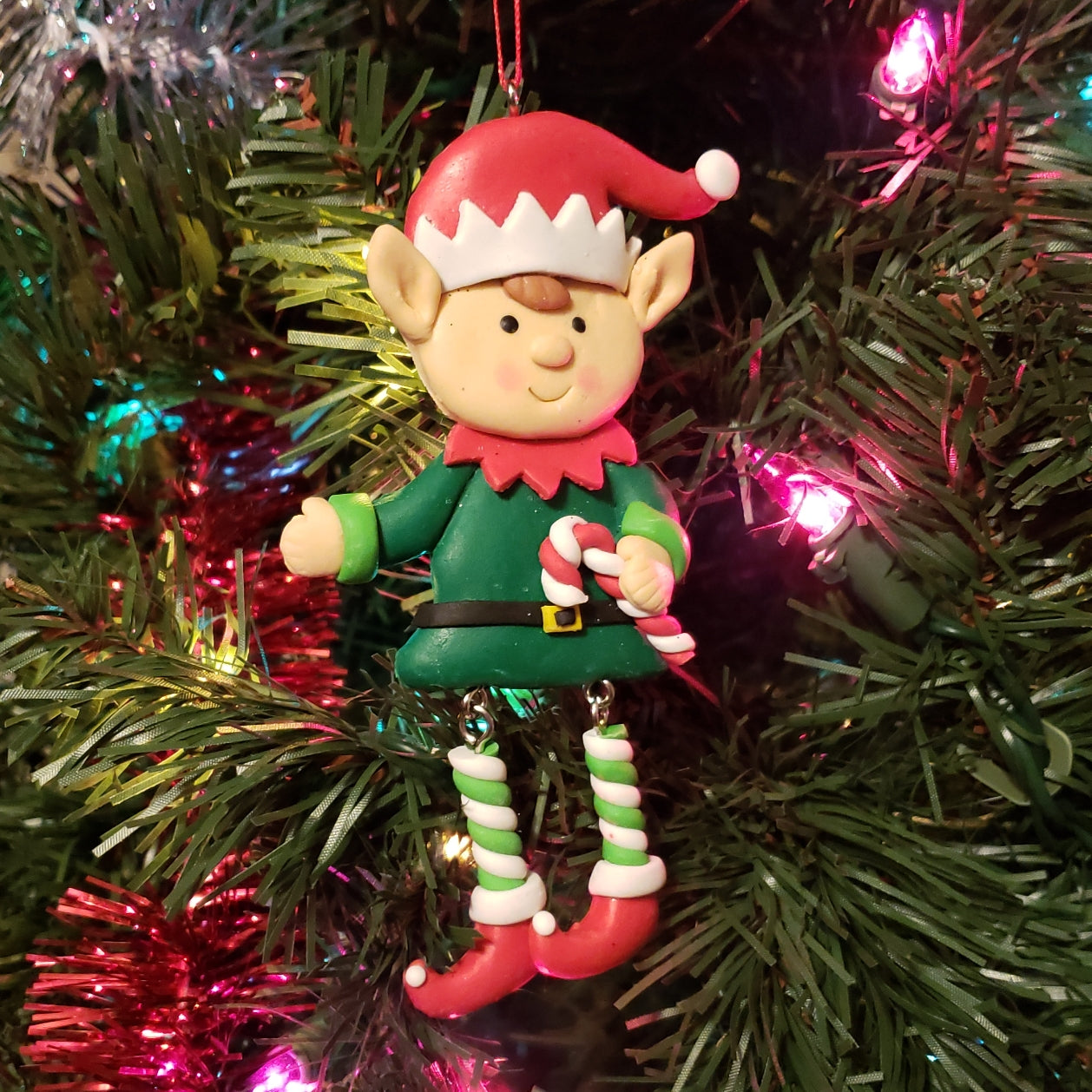 Elf with dangle legs Ornament