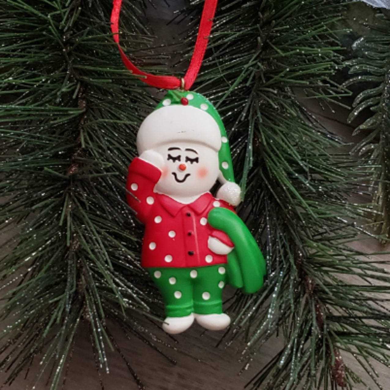 Sleepy Snowkid Ornament