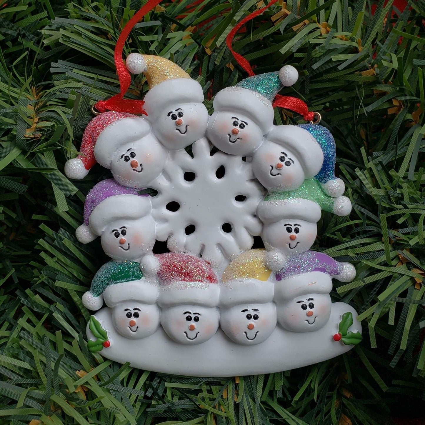 Snowman Heads Family Ornament