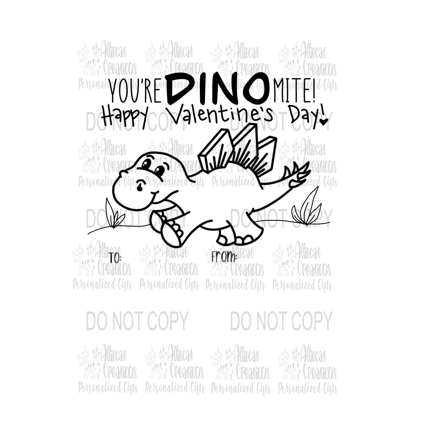 Dinos Color Me Valentine’s Day print and cut DIGITAL FILE