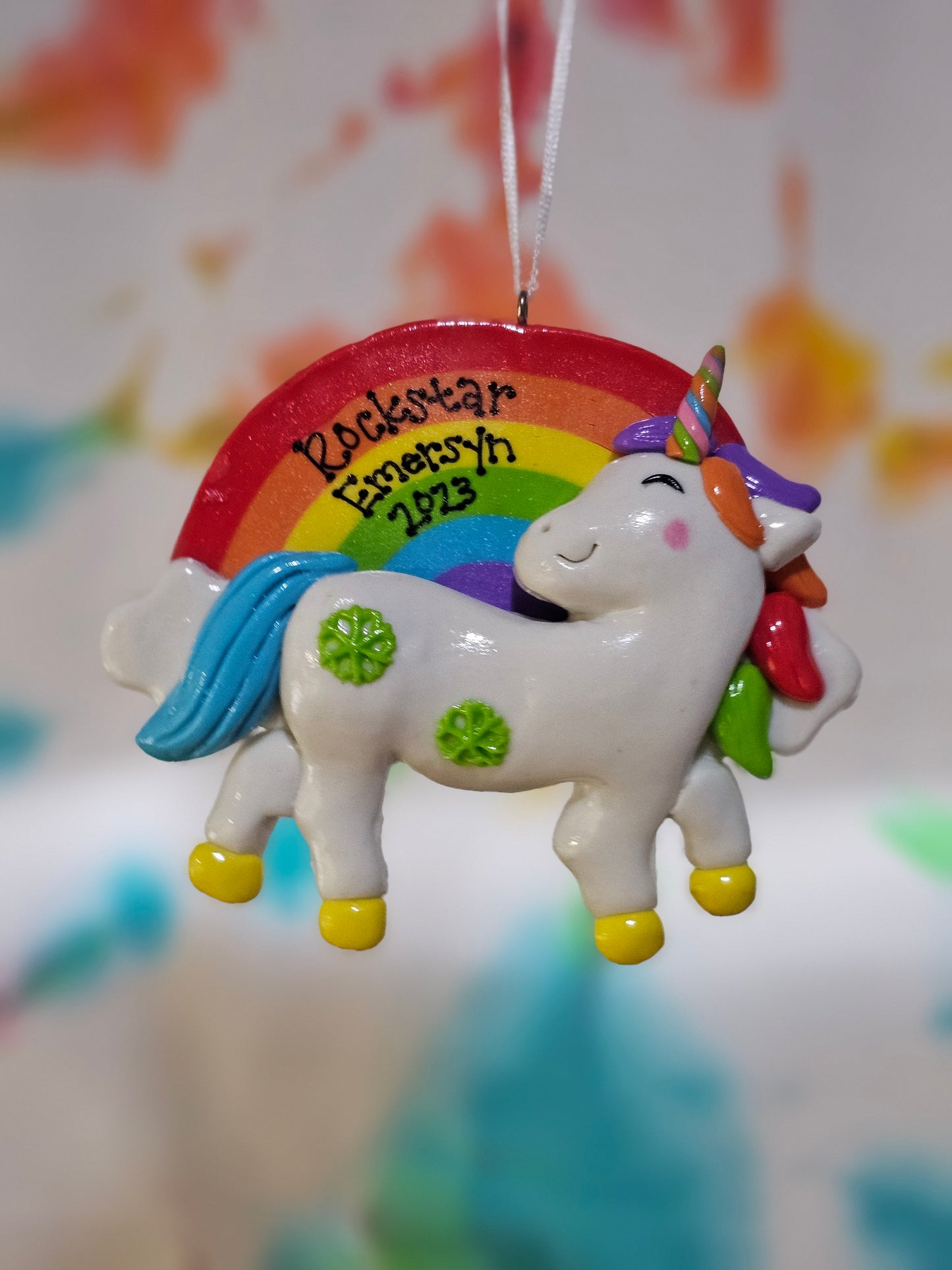 Rainbow Unicorn Ornament
