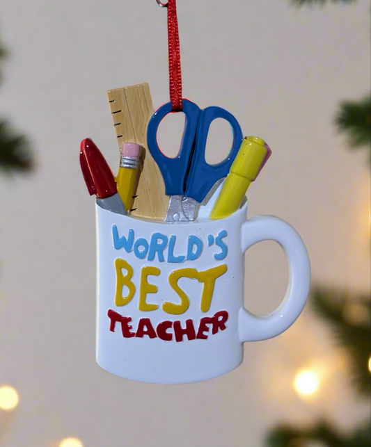 Best Teacher Mug Ornament