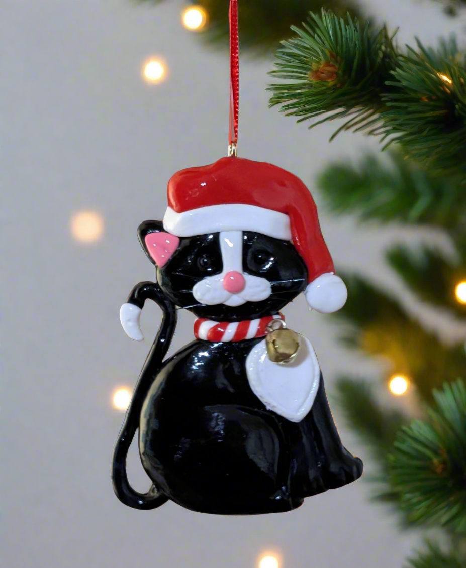 Cat with Heart Ornament