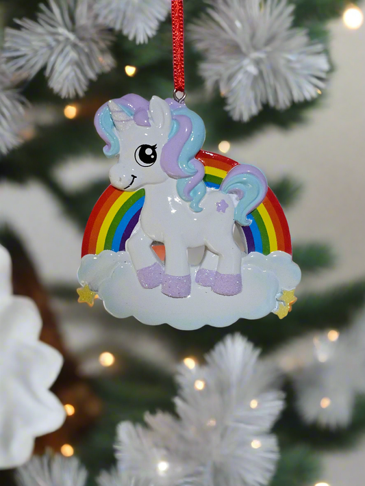 Rainbow Unicorn Ornament