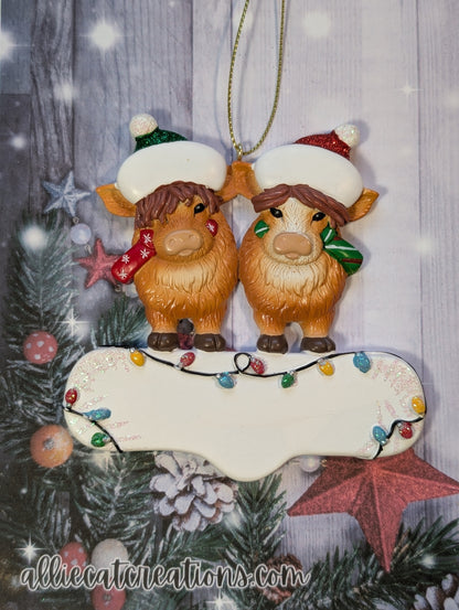 Highland Cow Family Ornament