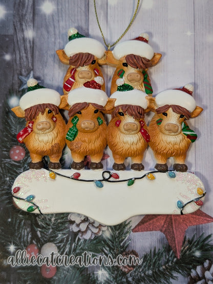 Highland Cow Family Ornament