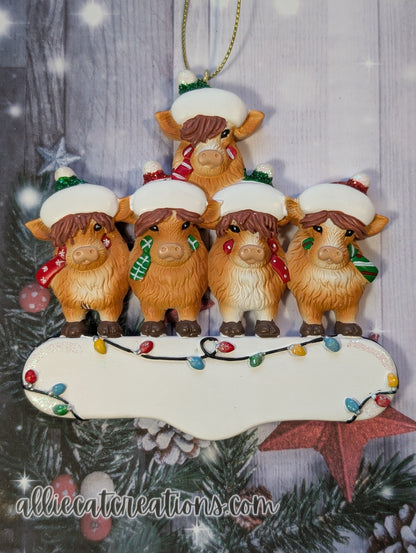 Highland Cow Family Ornament