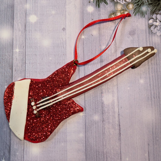 Red Guitar Ornament