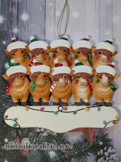 Highland Cow Family Ornament