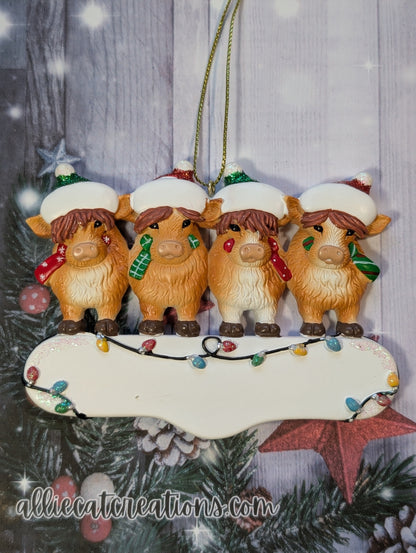 Highland Cow Family Ornament