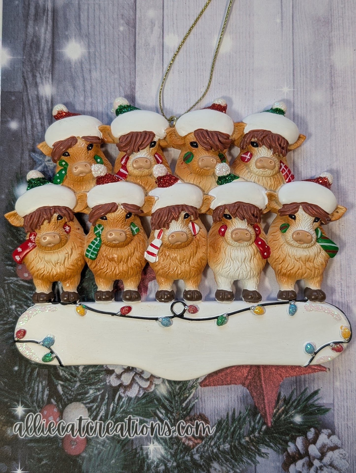 Highland Cow Family Ornament