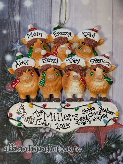 Highland Cow Family Ornament