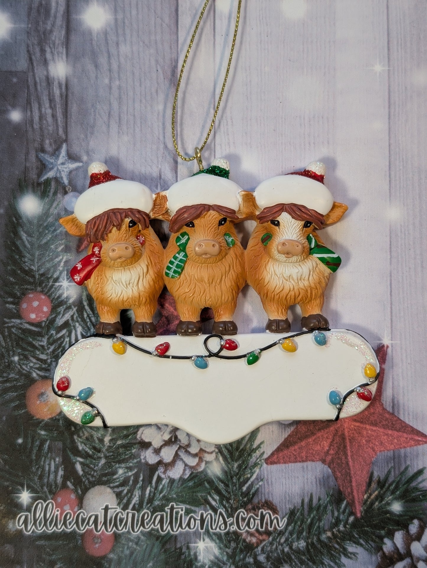 Highland Cow Family Ornament