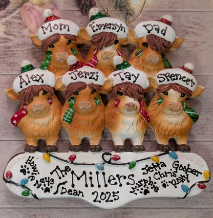Highland Cow Family Ornament