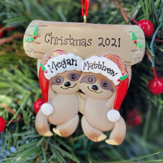 Sloth Couple Ornament