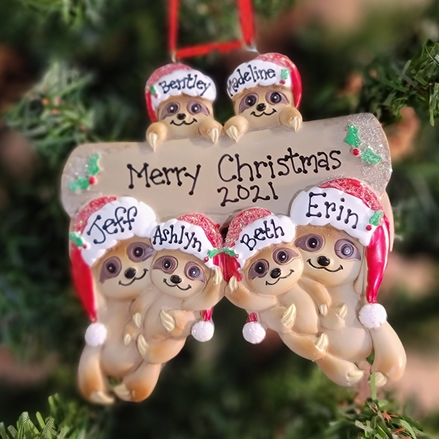 Sloth Family Ornament