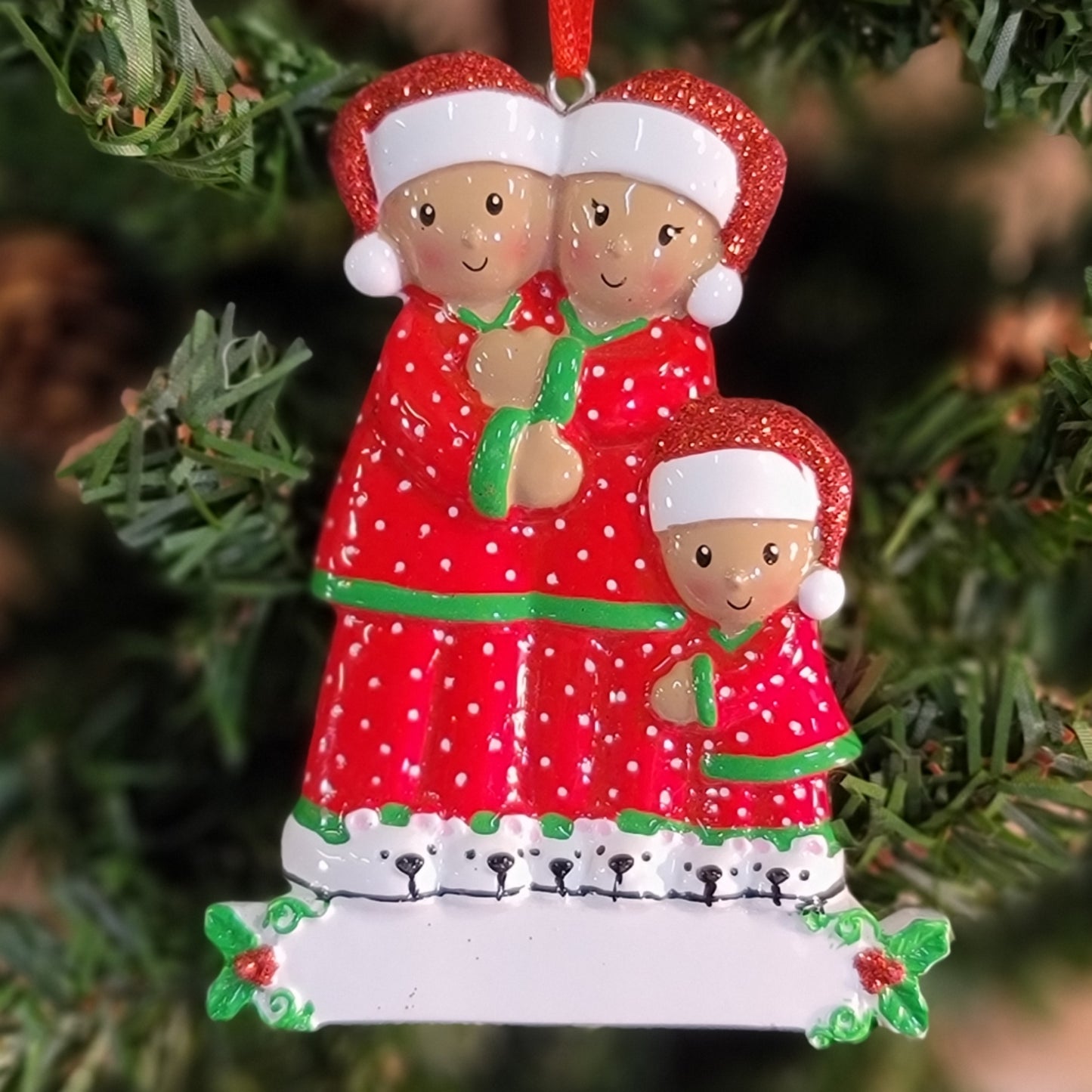 PolkaDot PJ Family Ornament