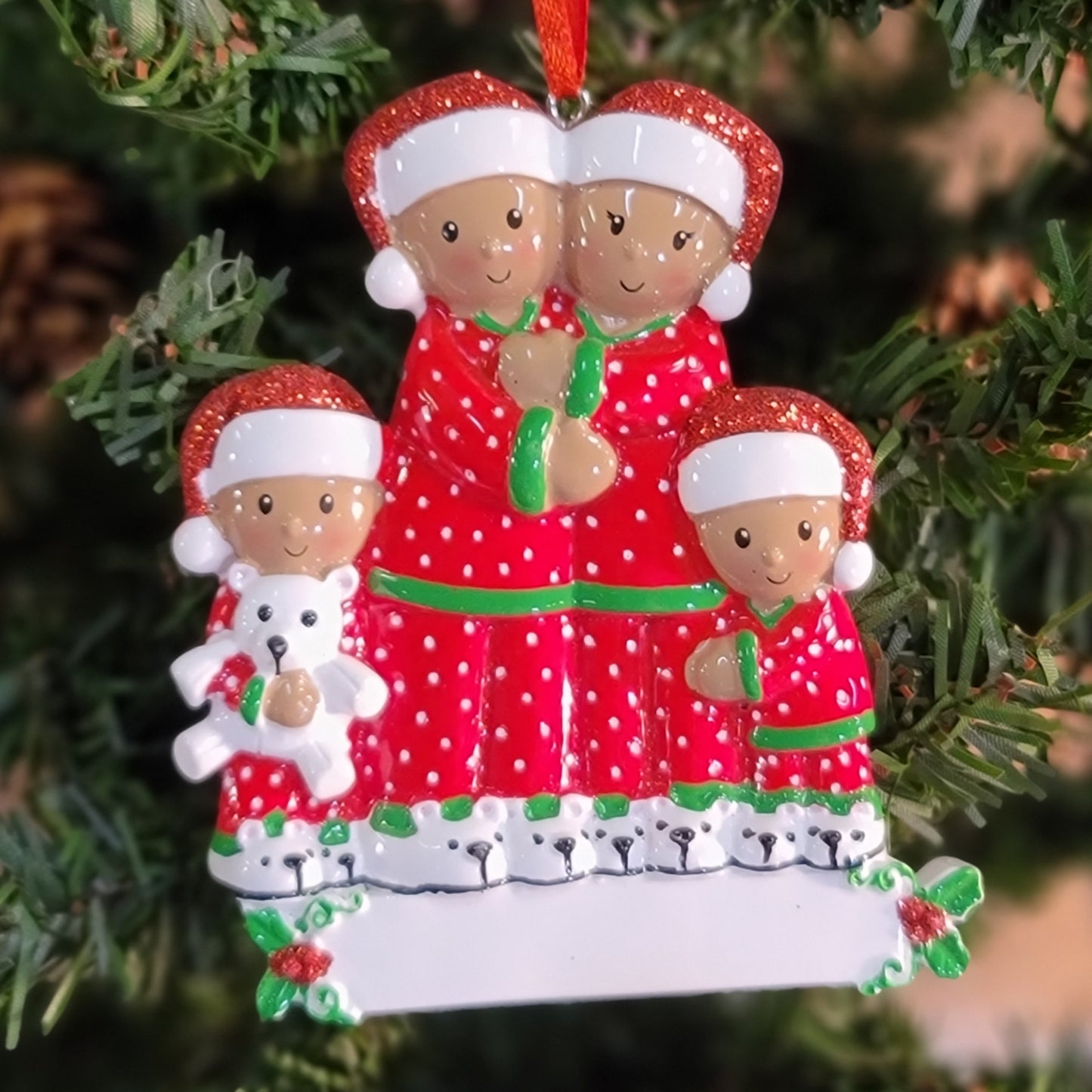 PolkaDot PJ Family Ornament