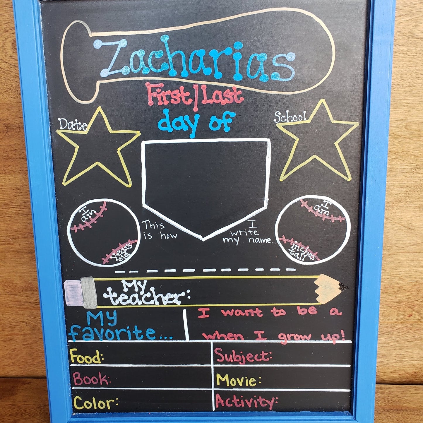 First/Last Day of School Chalkboard