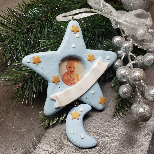 Baby's First Christmas Star with Frame Ornament
