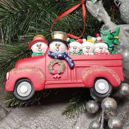 Red Truck Family Ornament