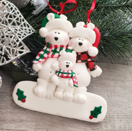 Polar Bear Family Ornament