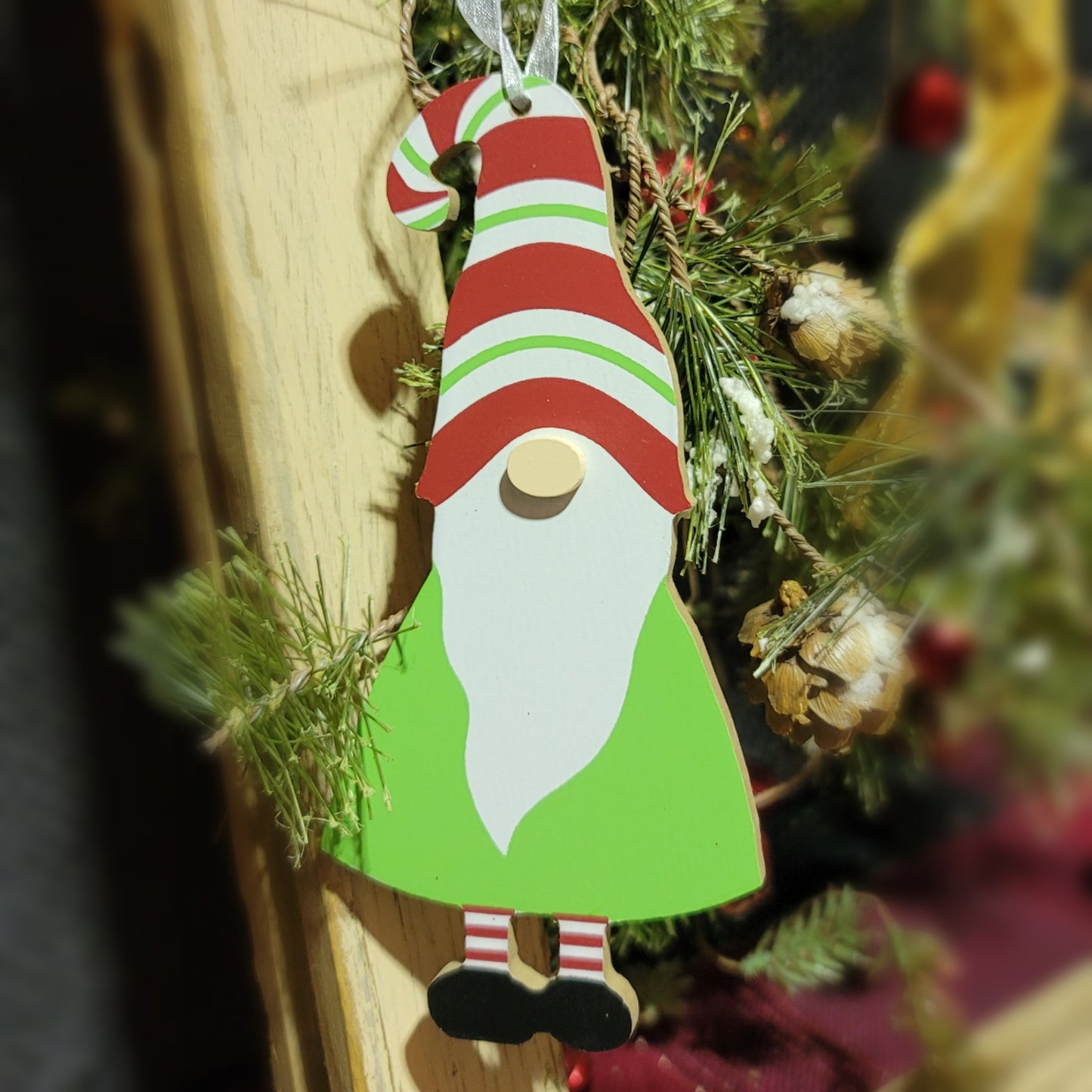 Wooden Gnome Ornament