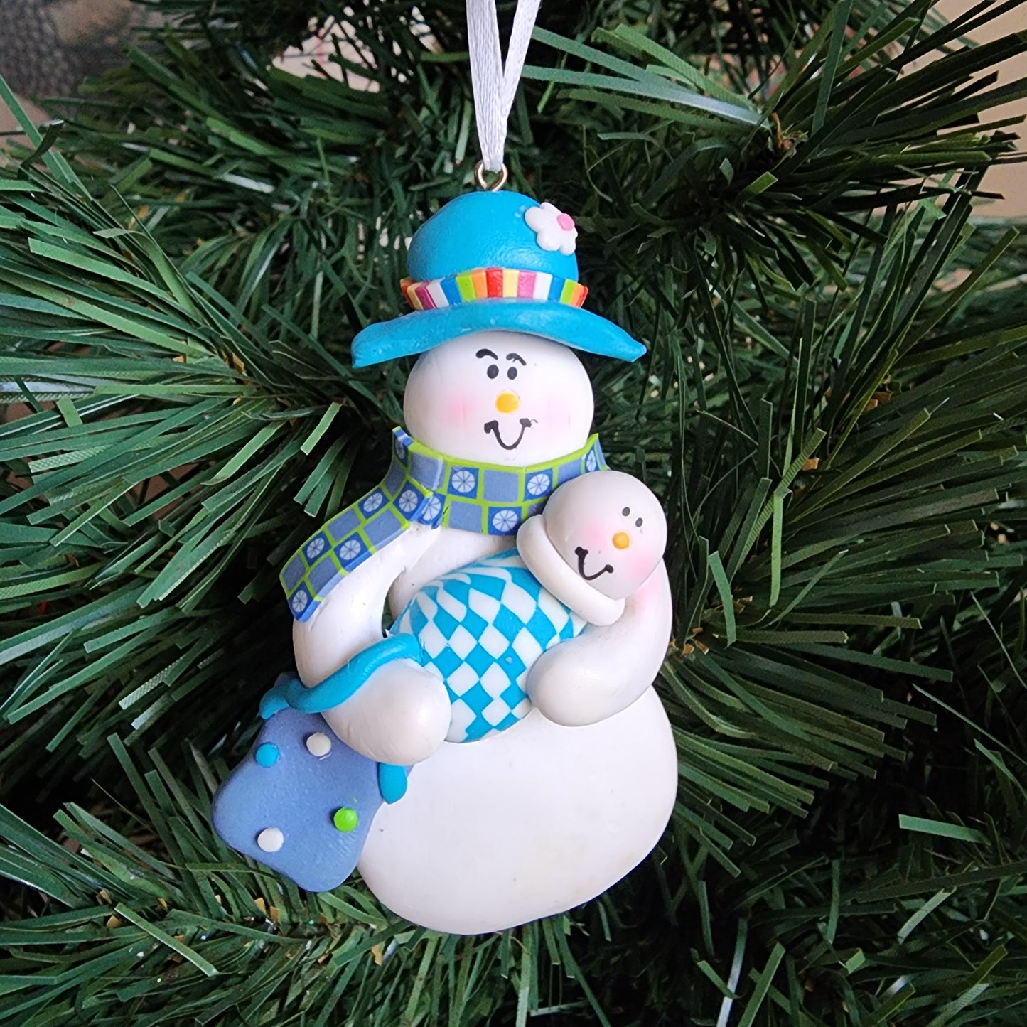 Mama snowman with baby Ornament