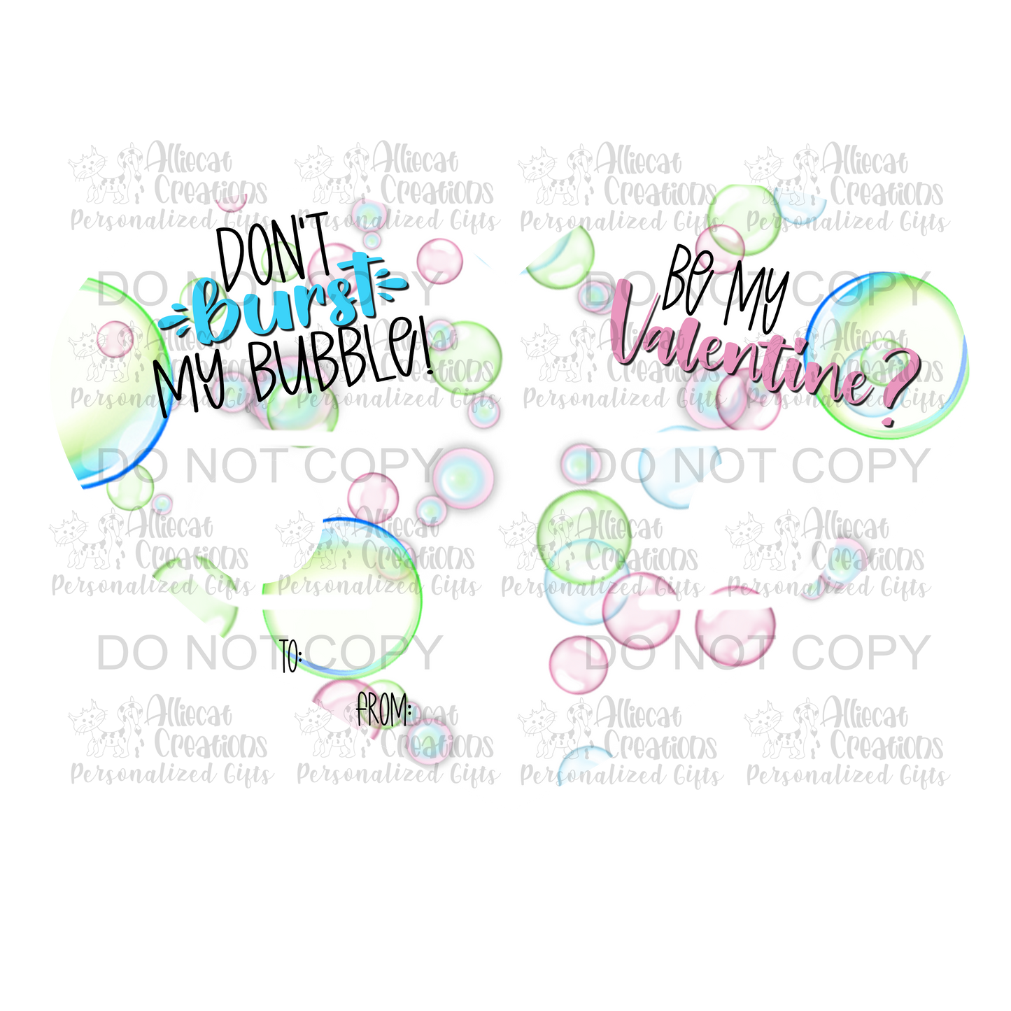 Bubbles Valentine’s Day print and cut DIGITAL FILE