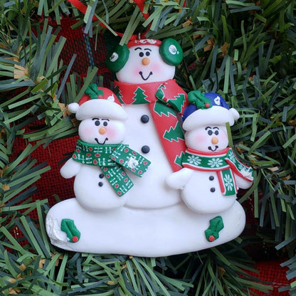 Single Snowman with Kids Ornament