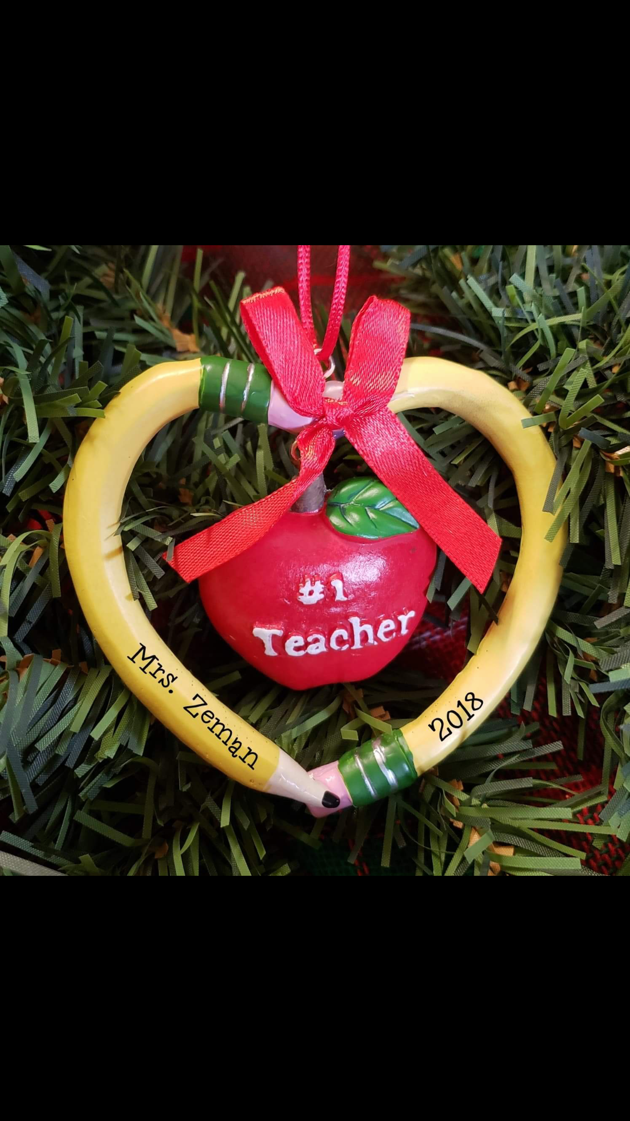 Teacher heart ornament