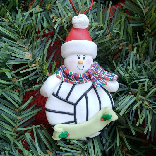 Snowman with Volleyball Ornament